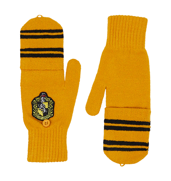 Hufflepuff Knitted Mitten Capped Gloves - Image 2